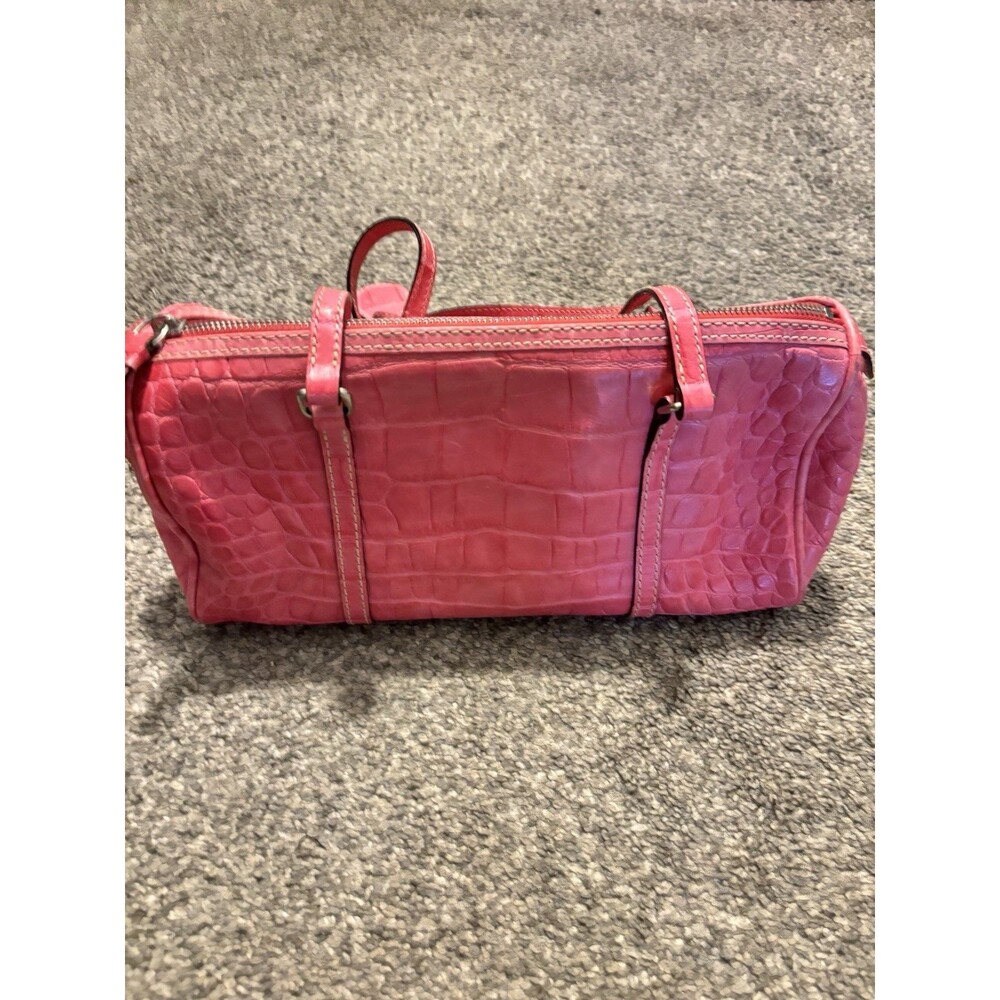Vinrage‎ Dooney & Bourke Nile Croc Embossed Shoulder Barrel Bag Pink
